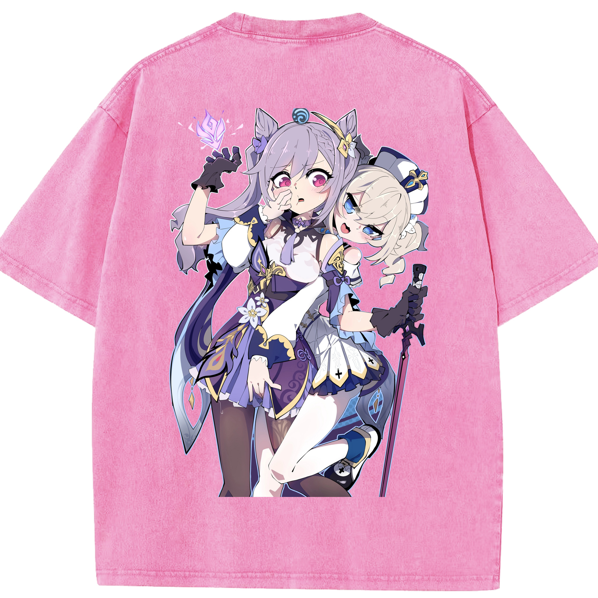 げんし神 刻晴 こくせい genshin Kokusei 綿100% ヴィンテージ風 半袖Tシャツ（背面プリント）